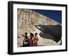 A Group of Children Fly Plastic Bags, Known as Papalotes-Javier Galeano-Framed Photographic Print