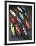 A Group of Cij Clockwork Painted Tinplate Alfa Romeo P2 Racing Cars, Late 1920s-null-Framed Premium Giclee Print