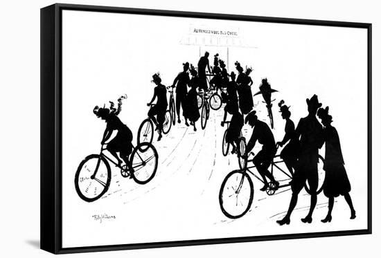 A Group of Cyclists in France-null-Framed Stretched Canvas