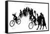 A Group of Cyclists in France-null-Framed Stretched Canvas