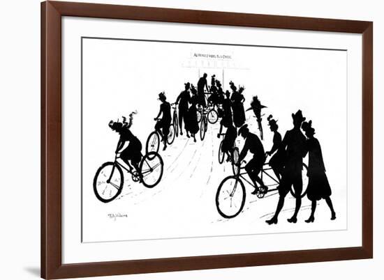 A Group of Cyclists in France-null-Framed Premium Giclee Print