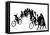 A Group of Cyclists in France-null-Framed Stretched Canvas