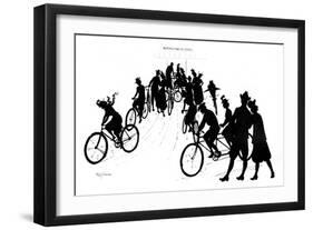 A Group of Cyclists in France-null-Framed Art Print