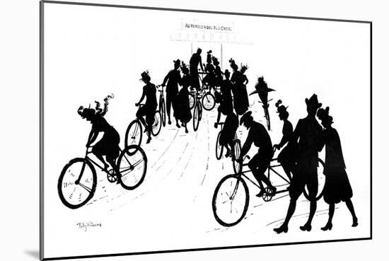 A Group of Cyclists in France-null-Mounted Art Print