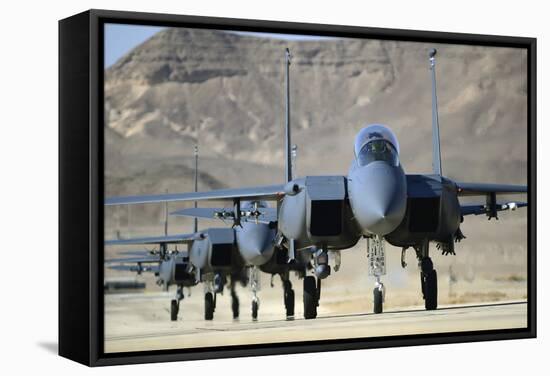 A Group of F-15E Strike Eagles at Uvda Air Force Base, Israel-null-Framed Stretched Canvas