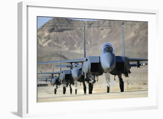 A Group of F-15E Strike Eagles at Uvda Air Force Base, Israel-null-Framed Photographic Print