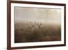 A Group Of Fallow Deer Stags, Dama Dama, Stand In Richmond Park At Dawn-Alex Saberi-Framed Photographic Print