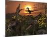 A Group of Feathered Carnivorous Velociraptors from the Cretaceous Period on Earth-Stocktrek Images-Mounted Photographic Print