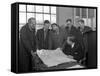 A Group of Foundry Staff with Technical Drawings, Sheffield, South Yorkshire, 1963-Michael Walters-Framed Stretched Canvas