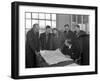 A Group of Foundry Staff with Technical Drawings, Sheffield, South Yorkshire, 1963-Michael Walters-Framed Photographic Print