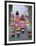 A Group of Four Women Market Traders in Boats Laden with Fruit and Flowers, Thailand-Gavin Hellier-Framed Photographic Print