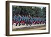 A Group of French Prisoners of War Marching Along a Forest Directed by a German Militiaman-null-Framed Giclee Print