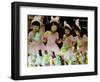 A Group of Girls Dressing as Bunny Rabbits Play with Rabbit Figures-null-Framed Photographic Print