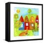 A Group of Houses in a Country Setting-null-Framed Stretched Canvas