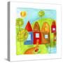 A Group of Houses in a Country Setting-null-Stretched Canvas