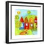 A Group of Houses in a Country Setting-null-Framed Giclee Print