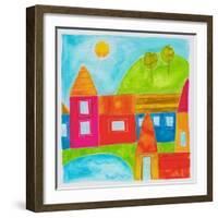 A Group of Houses in a Country Setting-null-Framed Giclee Print