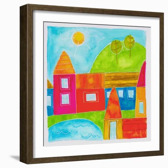 A Group of Houses in a Country Setting-null-Framed Giclee Print