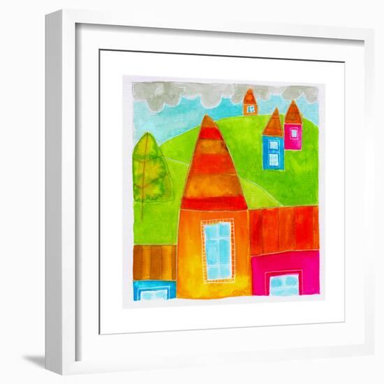 A Group of Houses-null-Framed Giclee Print