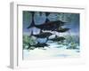 A Group of Ichthyosaurs Swimming in Prehistoric Waters-null-Framed Art Print