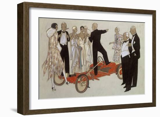 A Group of Ladies and Gentlemen in Evening Dress Listening to a Speaker-Ernst Deutsch-dryden-Framed Premium Giclee Print