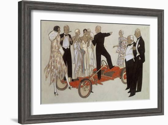 A Group of Ladies and Gentlemen in Evening Dress Listening to a Speaker-Ernst Deutsch-dryden-Framed Giclee Print