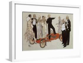 A Group of Ladies and Gentlemen in Evening Dress Listening to a Speaker-Ernst Deutsch-dryden-Framed Giclee Print