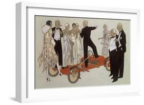 A Group of Ladies and Gentlemen in Evening Dress Listening to a Speaker-Ernst Deutsch-dryden-Framed Giclee Print