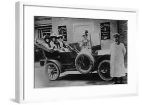 A Group of Ladies in a Car, with their Uniformed Chauffeur, 1910-null-Framed Photographic Print