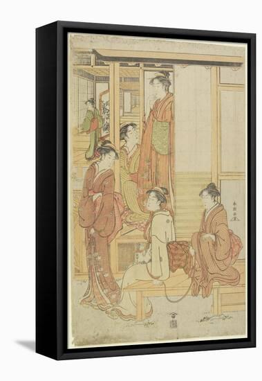 A Group of Ladies on a Veranda, C. 1780-1795-Katsukawa Shunsho-Framed Stretched Canvas