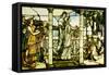 A Group of Maidens, with a Lake Scene in the Background-Tiffany Studios-Framed Stretched Canvas