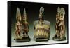 A Group of Male and Female Yoruba Twin Figures-null-Framed Stretched Canvas