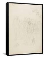 A Group of Men, and Other Sketches, 1857-Honore Daumier-Framed Stretched Canvas