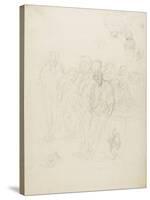 A Group of Men, and Other Sketches, 1857-Honore Daumier-Stretched Canvas