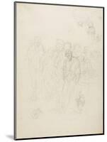 A Group of Men, and Other Sketches, 1857-Honore Daumier-Mounted Giclee Print