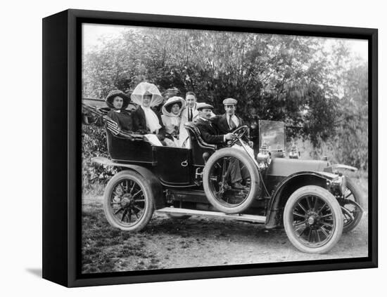 A Group of Men and Women Taking an Outing in a 1907 Mercedes, 1908-null-Framed Stretched Canvas