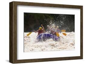 A GROUP OF MEN AND Women, WITH A Guide, WHITE WATER RAFTING ON THE PATATE River, ECUADOR-Ammit Jack-Framed Photographic Print