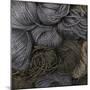 A Group of Navy Blue and Black Yarn - Dark Wool with Many Kind of Fiber Stick Together-Chutinun Arunwiwatkul-Mounted Photographic Print