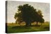 A group of oaktrees, Apremont, France. 1855 Canvas, 63,5 x 99,5 cm R. F. 1447.-Theodore Rousseau-Stretched Canvas