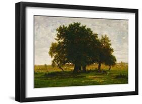 A group of oaktrees, Apremont, France. 1855 Canvas, 63,5 x 99,5 cm R. F. 1447.-Theodore Rousseau-Framed Giclee Print