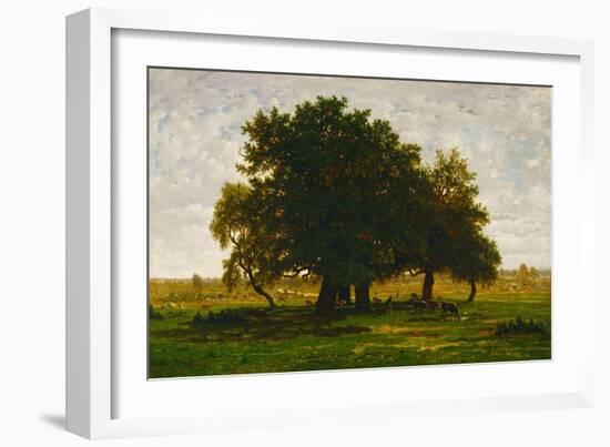 A group of oaktrees, Apremont, France. 1855 Canvas, 63,5 x 99,5 cm R. F. 1447.-Theodore Rousseau-Framed Giclee Print