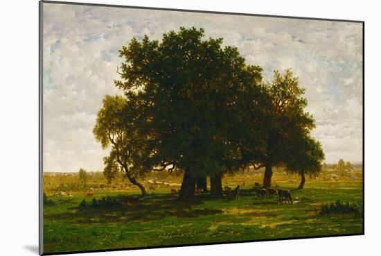 A group of oaktrees, Apremont, France. 1855 Canvas, 63,5 x 99,5 cm R. F. 1447.-Theodore Rousseau-Mounted Giclee Print