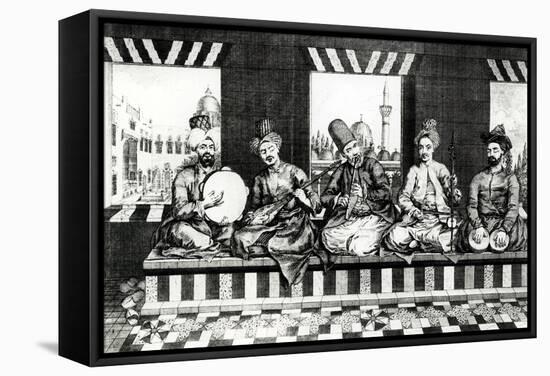 A Group of Oriental Musicians-null-Framed Stretched Canvas