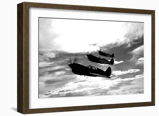 A Group of P-40 Warhawks Fly in Formation Near Nampa, Idaho-null-Framed Photographic Print