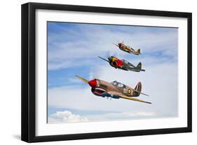 A Group of P-40 Warhawks Fly in Formation Near Nampa, Idaho-null-Framed Photographic Print