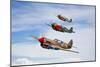 A Group of P-40 Warhawks Fly in Formation Near Nampa, Idaho-null-Mounted Photographic Print