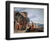 A Group of Peasants before the Tabernacle with the Standing Madonna Statue, C1750-Giuseppe Zais-Framed Giclee Print