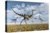 A Group of Pelecanimimus Dinosaurs Chasing Dragonflies-Stocktrek Images-Stretched Canvas