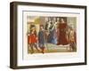 A Group of People in 15th-Century Fashions-null-Framed Giclee Print
