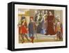 A Group of People in 15th-Century Fashions-null-Framed Stretched Canvas